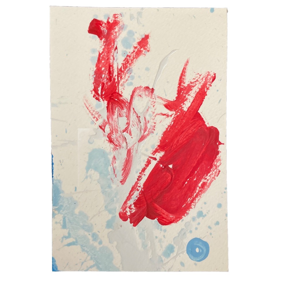 4x6 ACEO Abstract Painting Contemporary Neo Expressionist Minimalism Fine Art